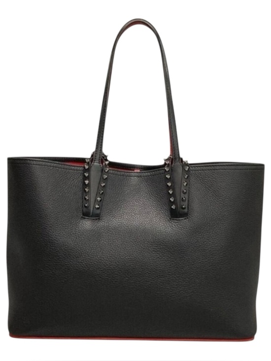 Christian Louboutin Handbags - Christian Louboutin Cabata Black Stud-Trim Leather Tote and Pouch Authenticated